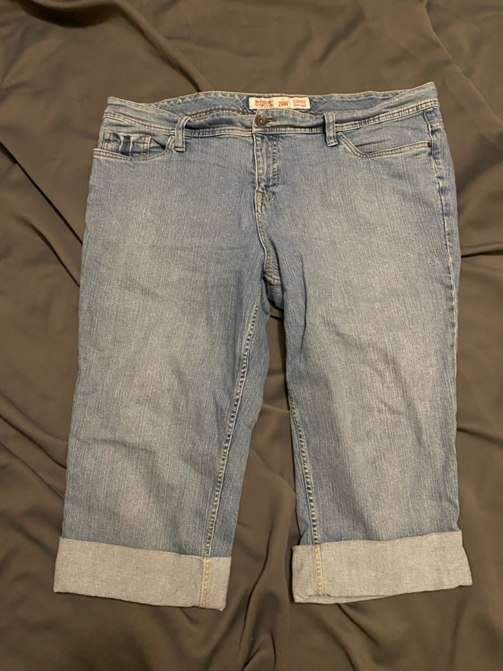 Massimo Light Blue Cropped Rolled-Cuff Jeans